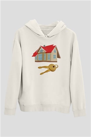 Emlakçı Beyaz Unisex Hoodie