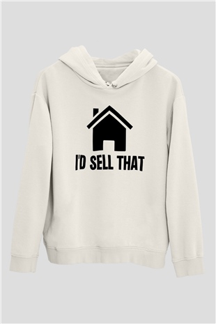 Emlakçı Beyaz Unisex Kapüşonlu Sweatshirt