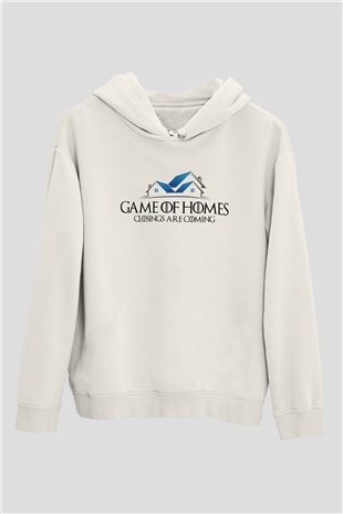 Emlakçı Beyaz Unisex Kapüşonlu Sweatshirt