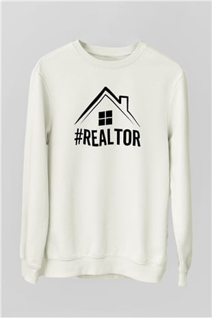 Emlakçı Beyaz Unisex Sweatshirt