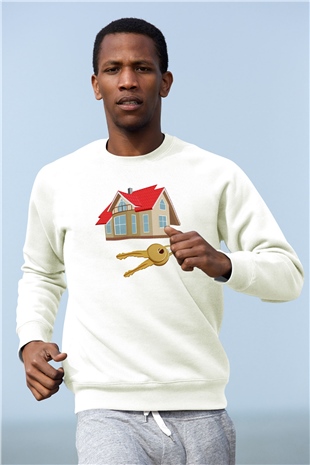 Emlakçı Beyaz Unisex Sweatshirt