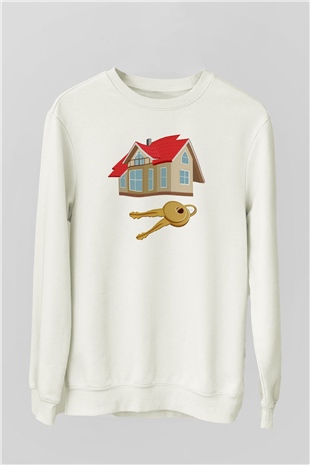 Emlakçı Beyaz Unisex Sweatshirt