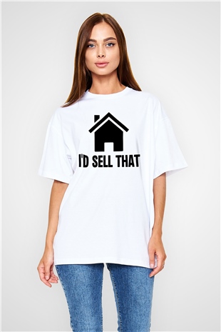 Emlakçı Beyaz Oversize Tişört Oversize T-shirt - TişörtFabrikası