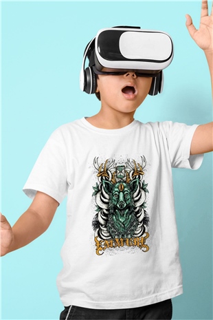 Emmure Baskılı Beyaz Unisex Çocuk Tişört