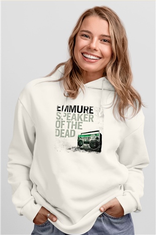 Emmure Baskılı Unisex Beyaz Hoodie