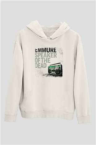Emmure Baskılı Unisex Beyaz Hoodie
