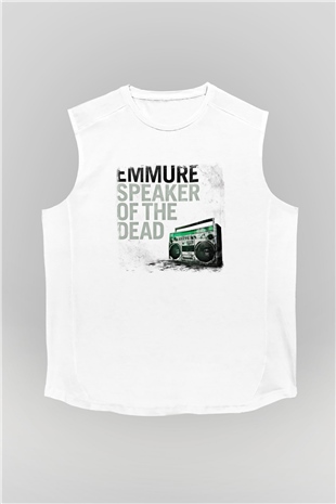 Emmure Baskılı Unisex Beyaz Kolsuz Tişört