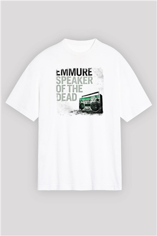 Emmure Baskılı Unisex Beyaz Oversize Tişört
