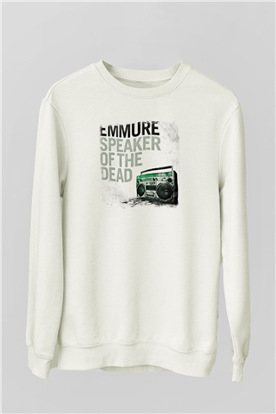 Emmure Baskılı Unisex Beyaz Sweatshirt