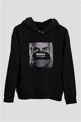 Emmure Baskılı Unisex Siyah Hoodie