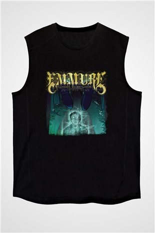 Emmure Baskılı Unisex Siyah Kolsuz Tişört