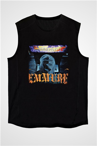 Emmure Baskılı Unisex Siyah Kolsuz Tişört