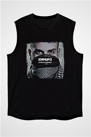 Emmure Baskılı Unisex Siyah Kolsuz Tişört