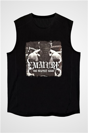 Emmure Baskılı Unisex Siyah Kolsuz Tişört