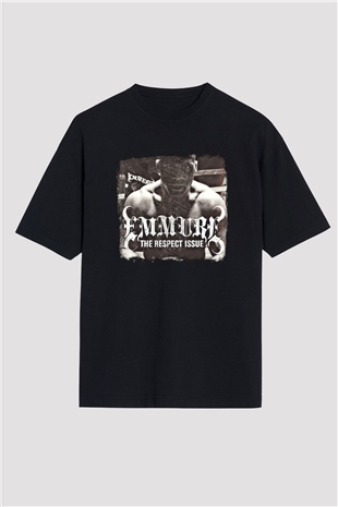 Emmure Baskılı Unisex Siyah Oversize Tişört