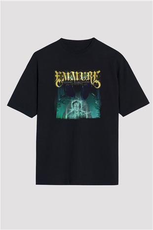 Emmure Baskılı Unisex Siyah Oversize Tişört