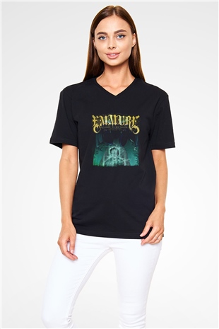 Emmure Baskılı Unisex Siyah V Yaka Tişört