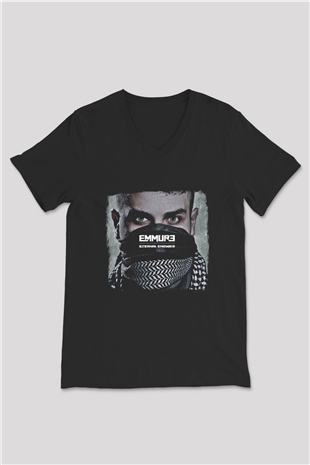 Emmure Baskılı Unisex Siyah V Yaka Tişört