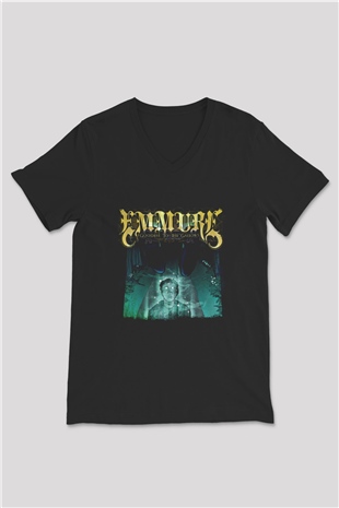Emmure Baskılı Unisex Siyah V Yaka Tişört