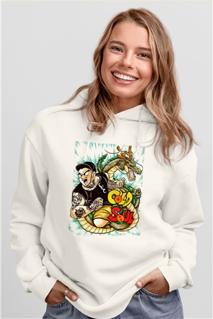 Emmure Beyaz Unisex Kapşonlu Sweatshirt