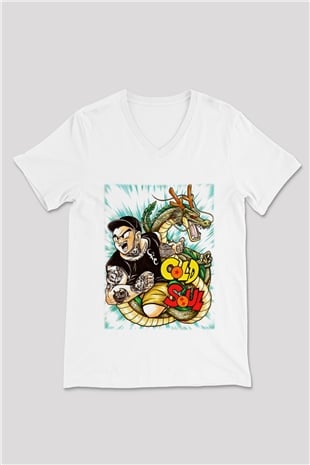 Emmure Beyaz Unisex V Yaka Tişört T-Shirt