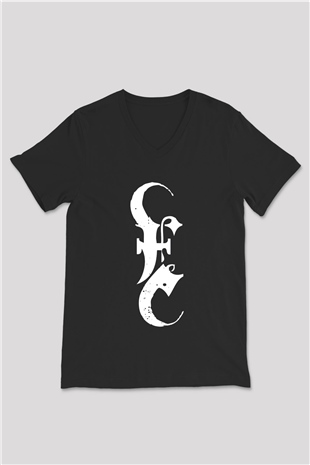 Emmure Siyah Unisex V Yaka Tişört T-Shirt