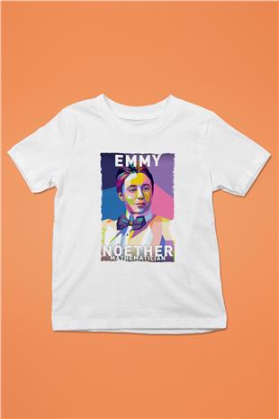 Emmy Noether Baskılı Unisex Beyaz Çocuk Tişörtü - Tshirt