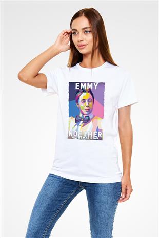 Emmy Noether Baskılı Unisex Beyaz Tişört - Tshirt