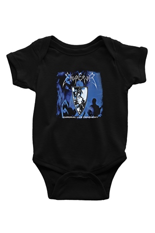 Emperor Baskılı Unisex Siyah Bebek Body - Zıbın