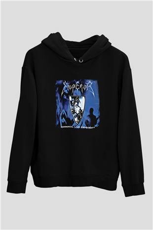 Emperor Baskılı Unisex Siyah Hoodie