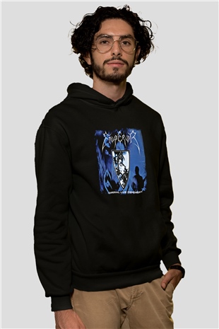 Emperor Baskılı Unisex Siyah Hoodie