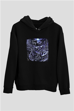 Emperor Baskılı Unisex Siyah Hoodie