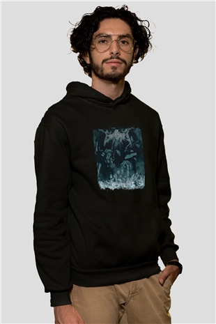 Emperor Baskılı Unisex Siyah Hoodie