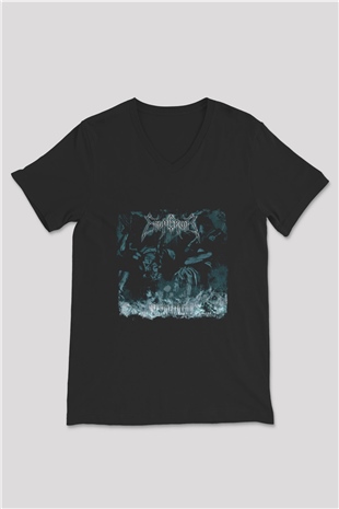 Emperor Baskılı Unisex Siyah V Yaka Tişört