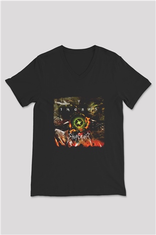 Emperor Baskılı Unisex Siyah V Yaka Tişört