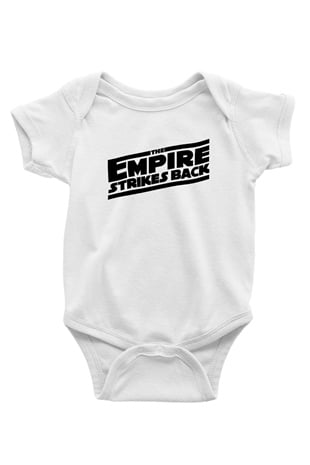 Empire Strikes Back Baskılı Beyaz Unisex Bebek Body - Zıbın