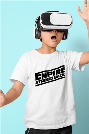 Empire Strikes Back Baskılı Beyaz Unisex Çocuk Tişört