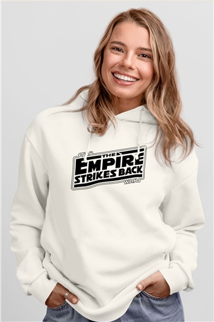 Empire Strikes Back Beyaz Unisex Hoodie