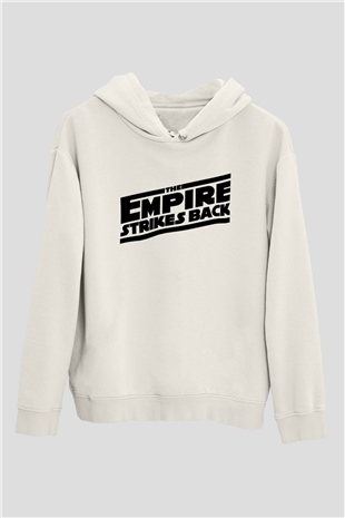 Empire Strikes Back Beyaz Unisex Kapşonlu Sweatshirt
