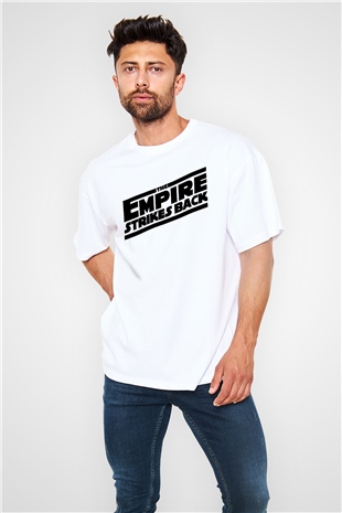 Empire Strikes Back Beyaz Unisex Oversize Tişört