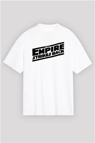 Empire Strikes Back Beyaz Unisex Oversize Tişört