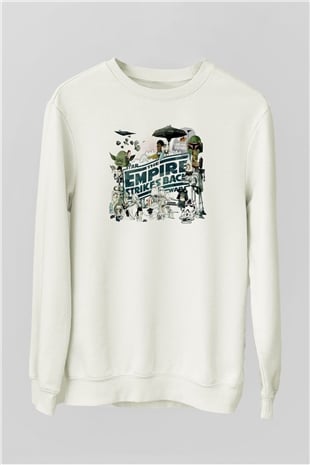 Empire Strikes Back Beyaz Unisex  Sweatshirt