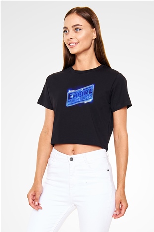 Empire Strikes Back Siyah   Crop Top Tişört