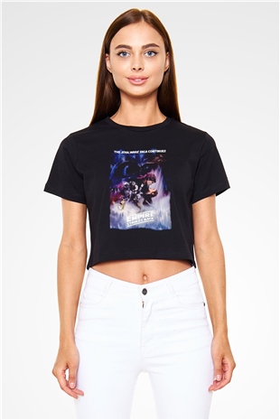Empire Strikes Back Siyah   Crop Top Tişört
