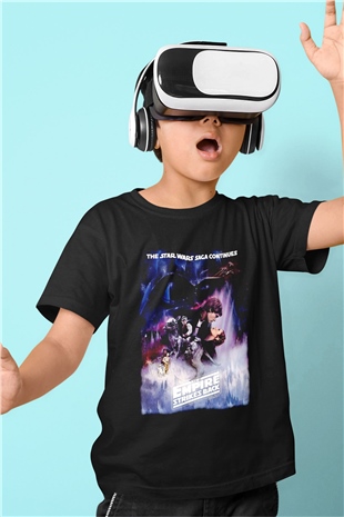 Empire Strikes Back Siyah Unisex  Çocuk Tişört