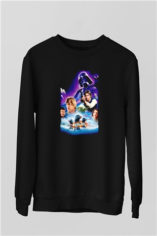 Empire Strikes Back Siyah Unisex  Sweatshirt