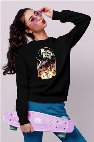 Empire Strikes Back Siyah Unisex  Sweatshirt