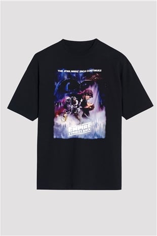Empire Strikes Back Siyah Oversize Tişört