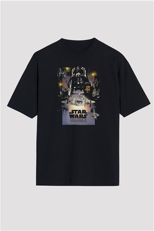 Empire Strikes Back Siyah Oversize Tişört