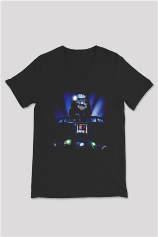 Empire Strikes Back Siyah Unisex  V Yaka Tişört
